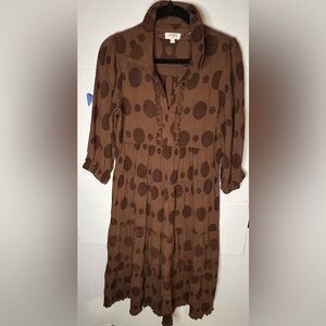 Umgee Solid Dotted Midi Dress